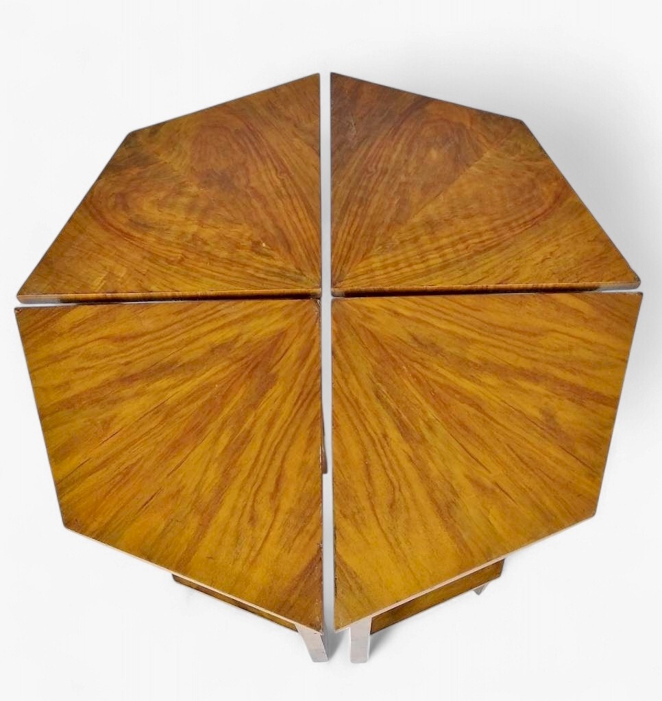 Jazzy art deco quintetto nest in figured walnut