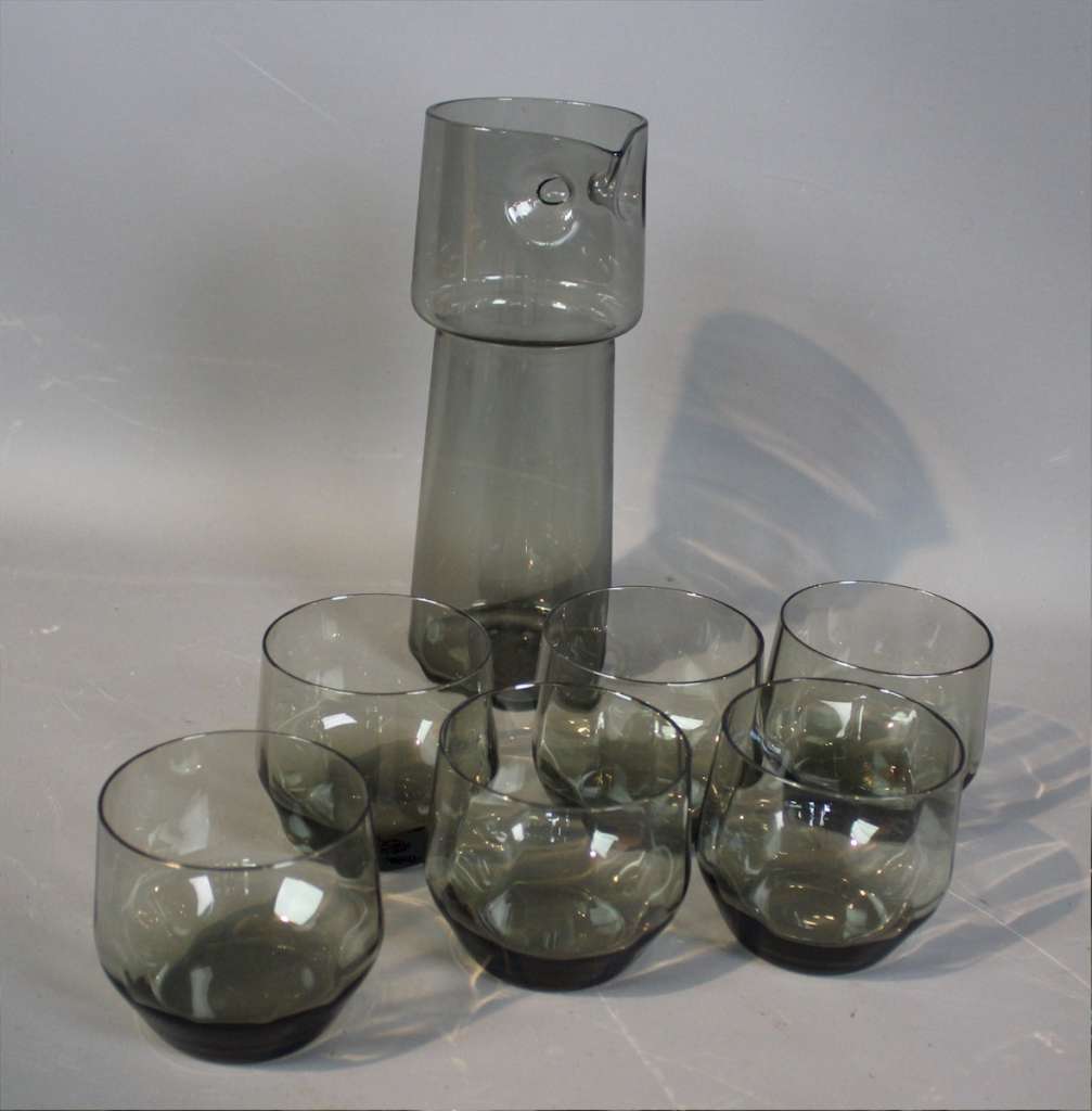 1970's smoked grey Owl jug