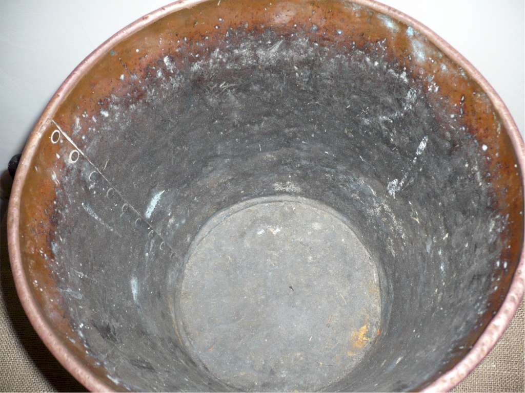 Arts and crafts log / coal bucket in copper