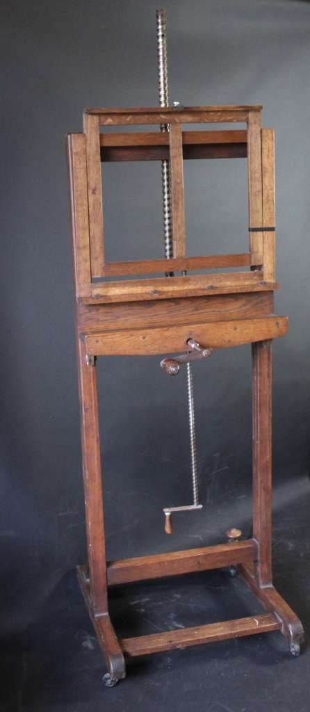 Antique artists easel in oak