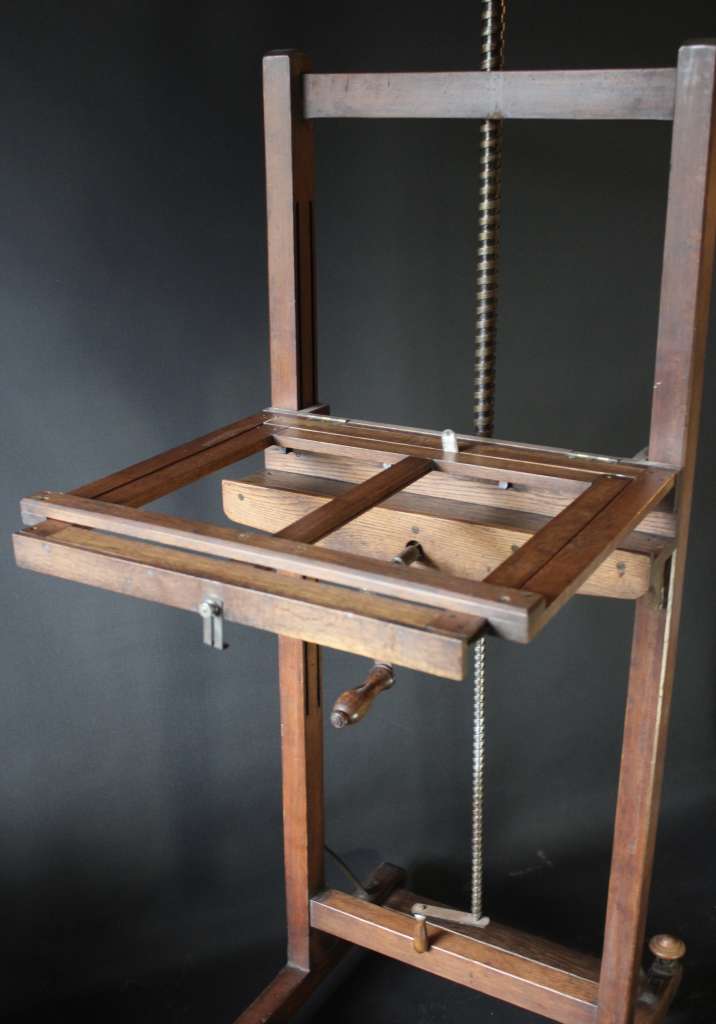 Antique artists easel in oak