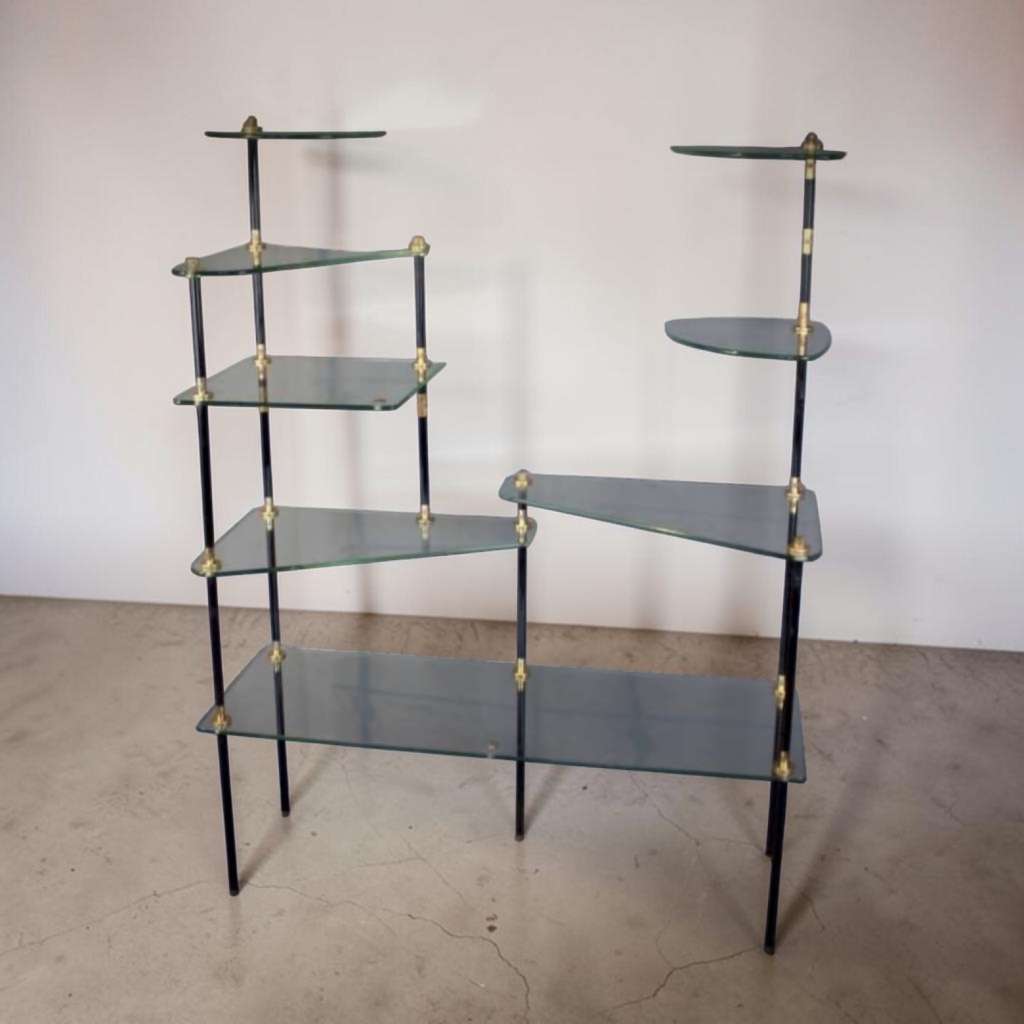 French 1950's shop window shelving unit