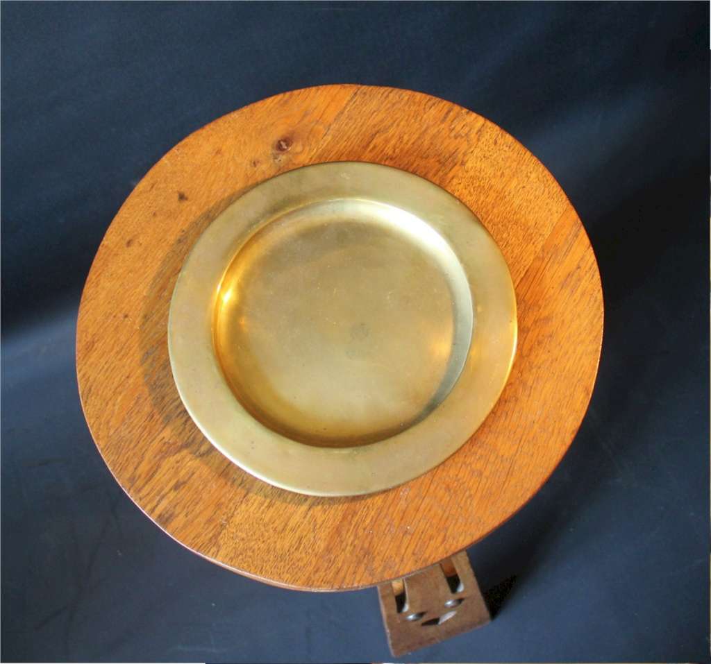 Plain brass dish made by the Keswick School of Industrial Art