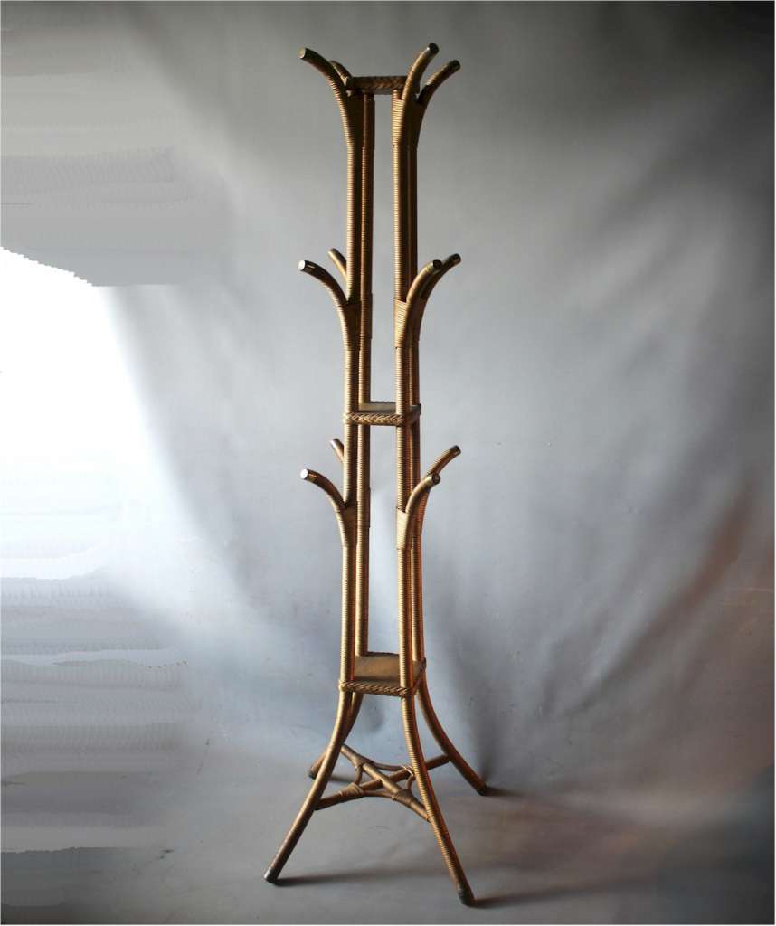 Rare Lloyd Loom hatstand in gold weave