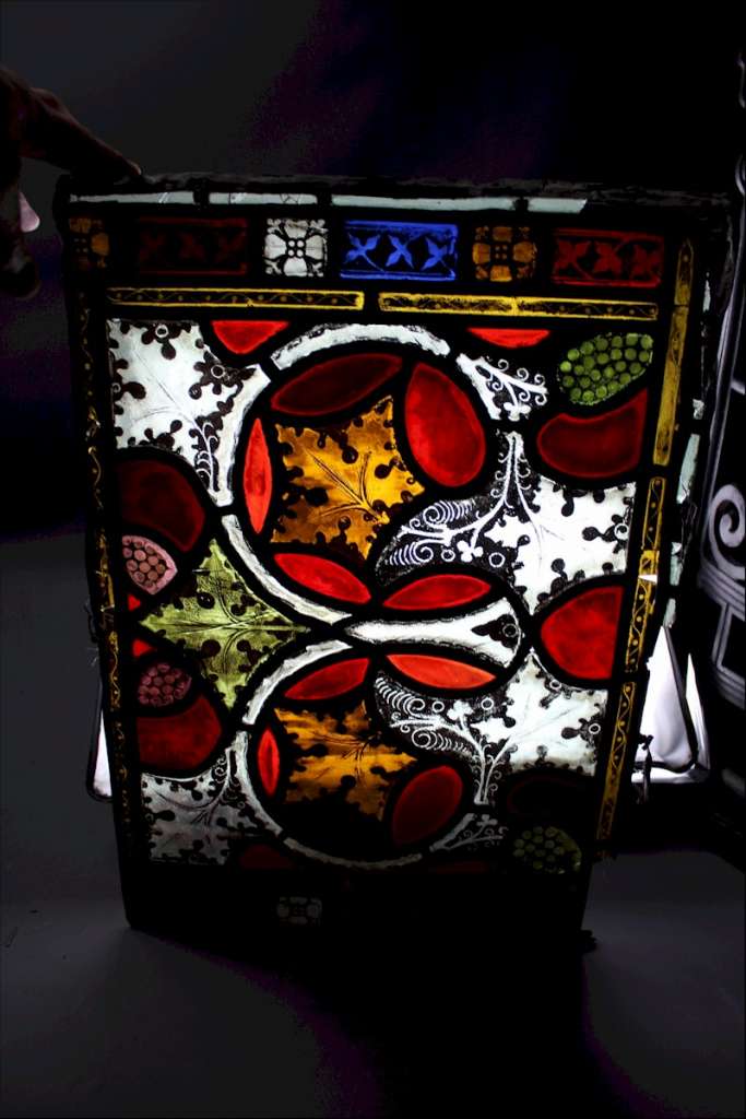 19th century leaded glass panel