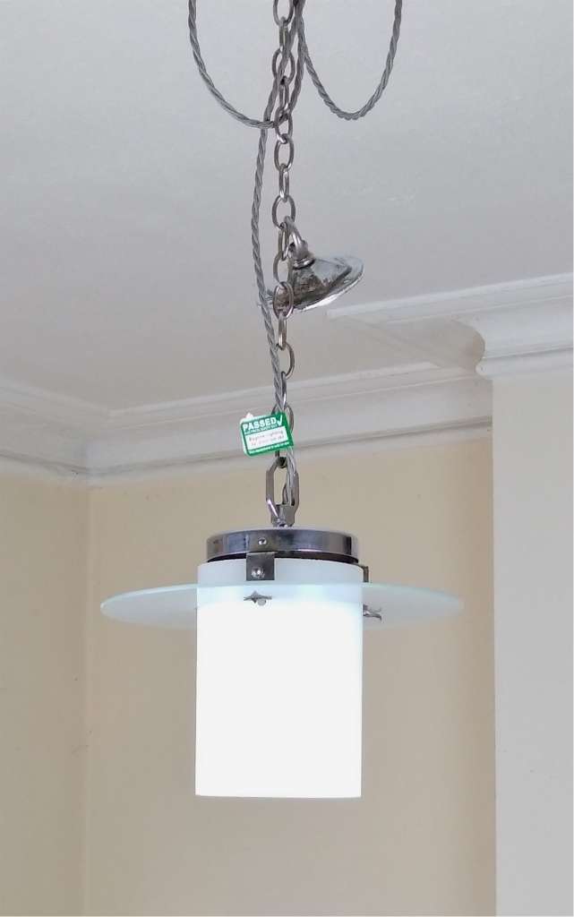 Art deco Modernist ceiling light in chrome