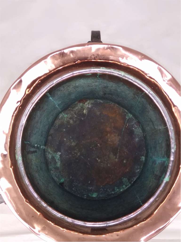 Tall arts and crafts log / coal bin in copper