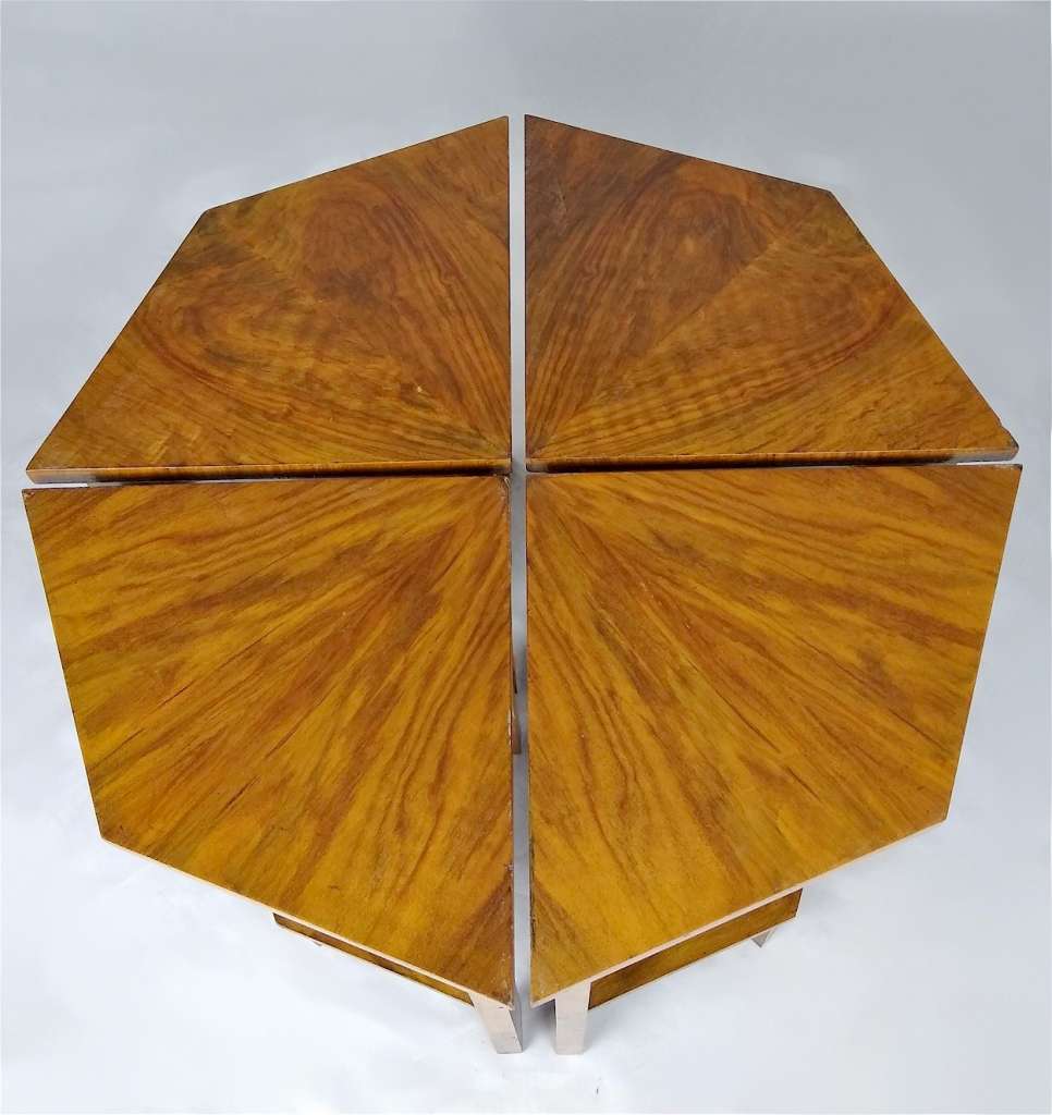 Jazzy art deco quintetto nest in figured walnut