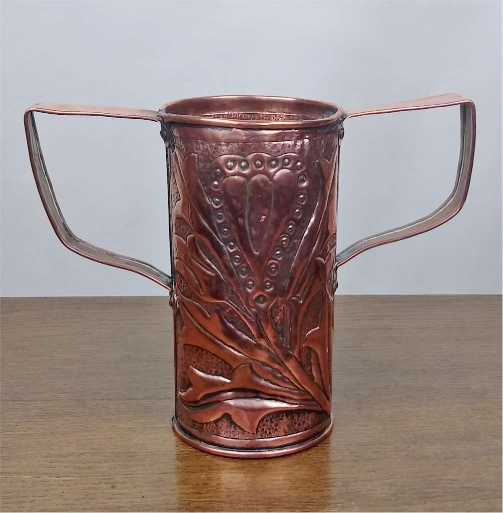 Arts and crafts 2 handle copper vase