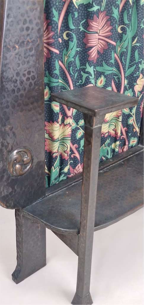 Hammered copper firescreen Celtic roundels