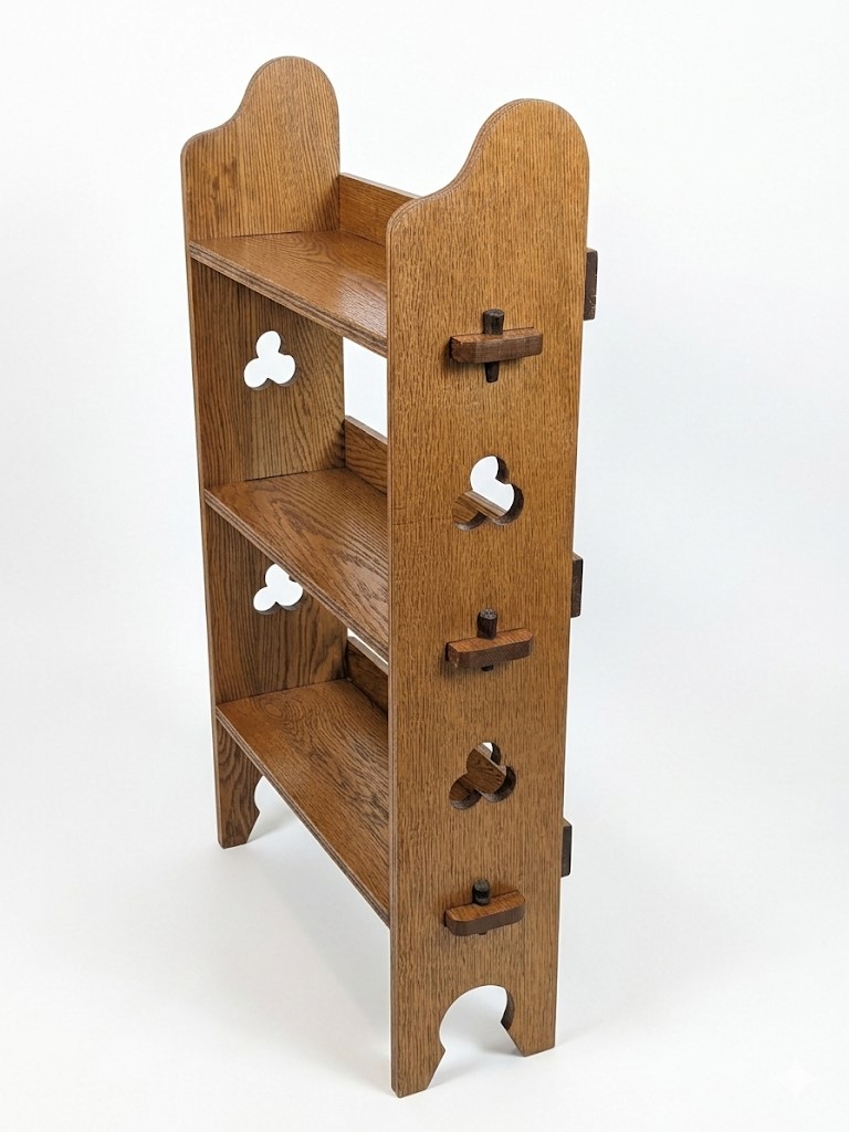 Arts and crafts bookcase , Liberty , grooved