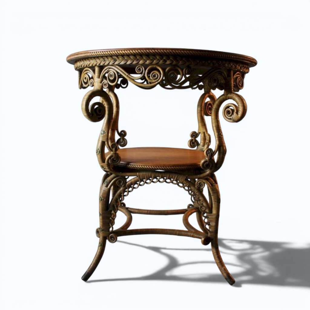 American Rattan Wicker table by Heywood Brothers & Wakefield