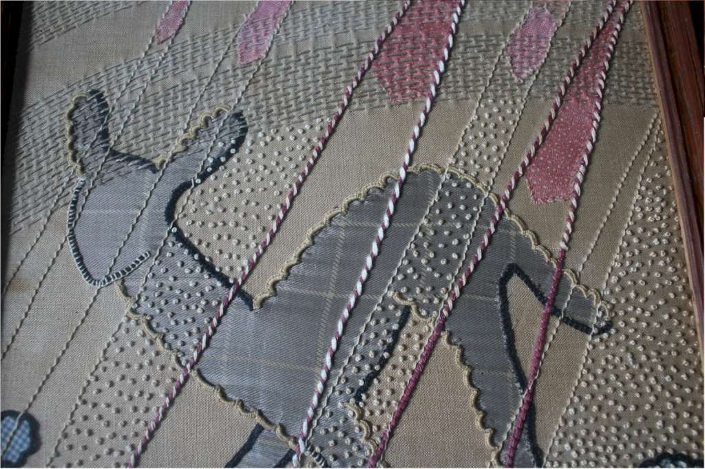 1930's art deco applique picture of a young deer