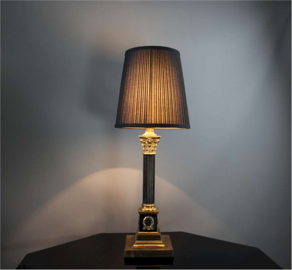 Empire Corinthian black Column Lamp Base,