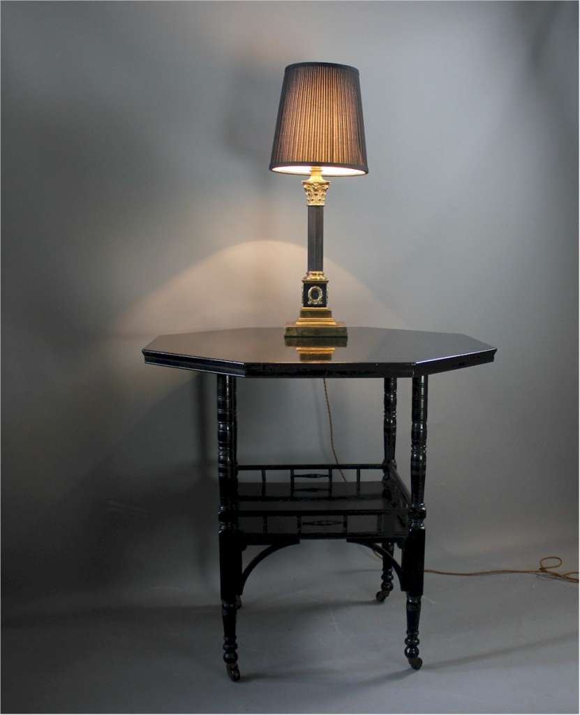 Empire Corinthian black Column Lamp Base,