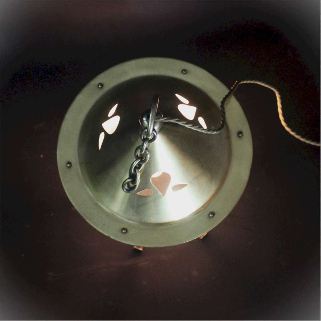 Arts and Crafts brass hall lantern