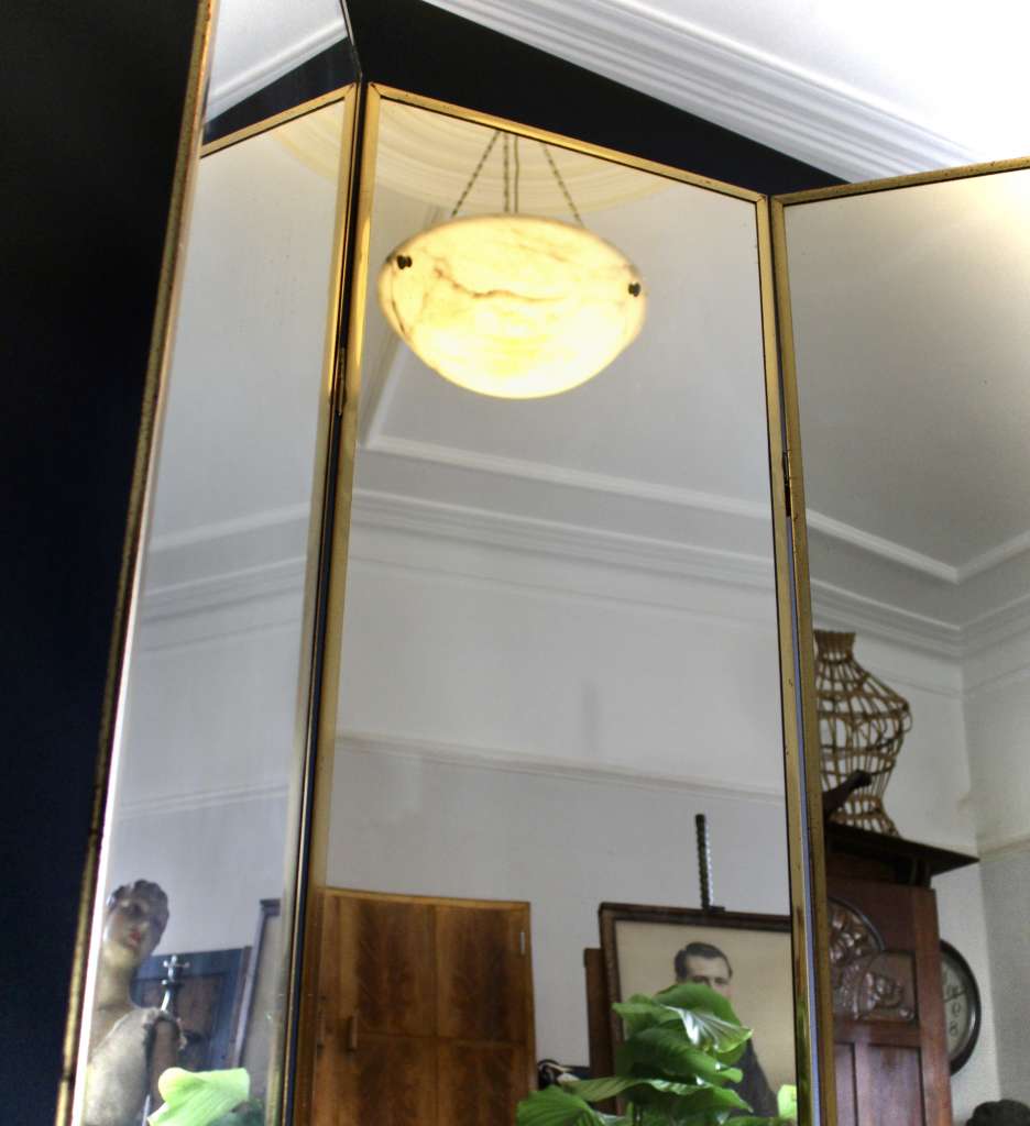 Vintage French Triptych folding mirror,