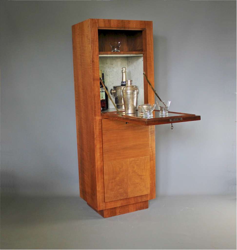 Art Deco walnut cocktail cabinet