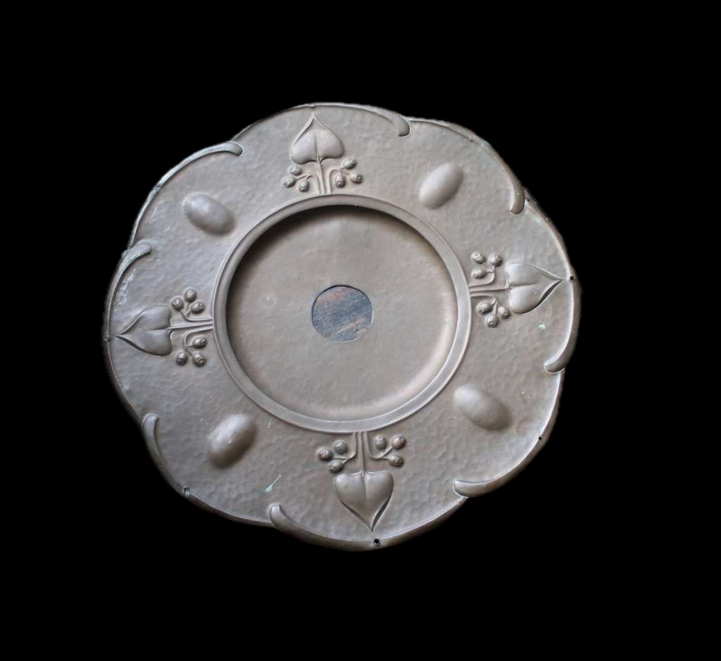 arts and crafts copper charger