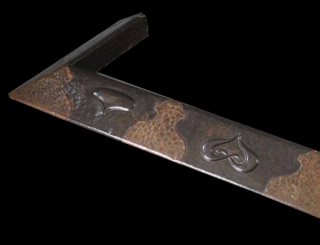 Arts and Crafts copper fire fender