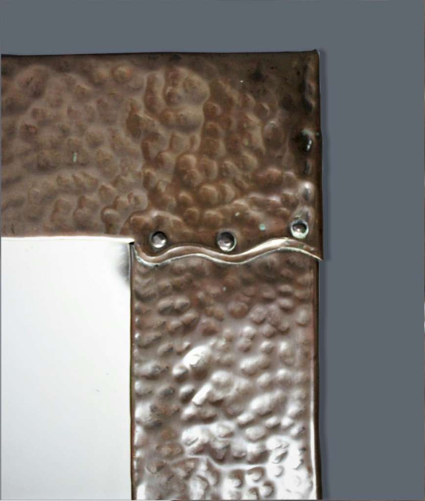 Arts and Crafts copper mirror