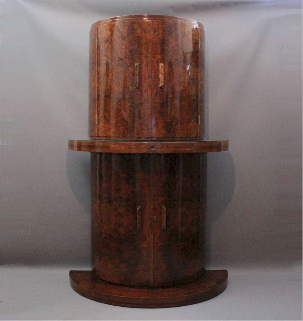 Stunning Demi-Lune art deco cocktail cabinet