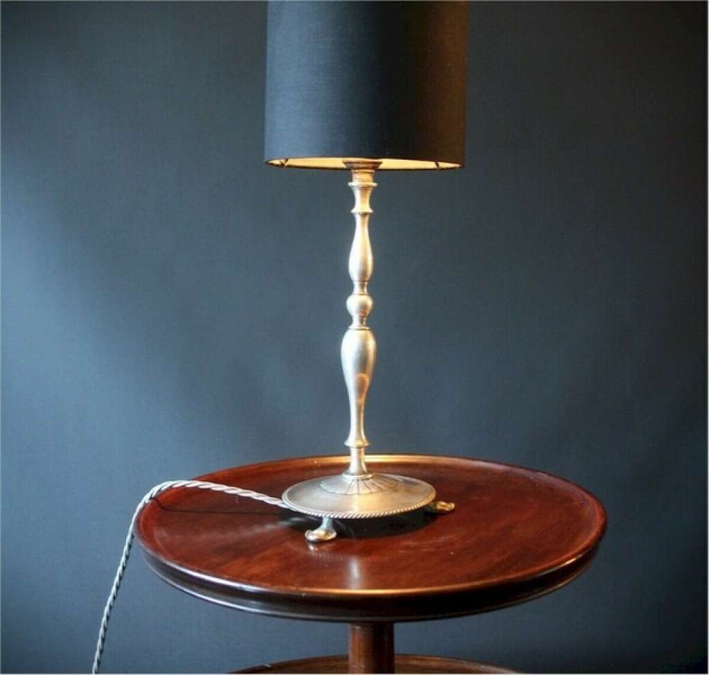 Elegant Edwardian Silver Plated Table Lamp