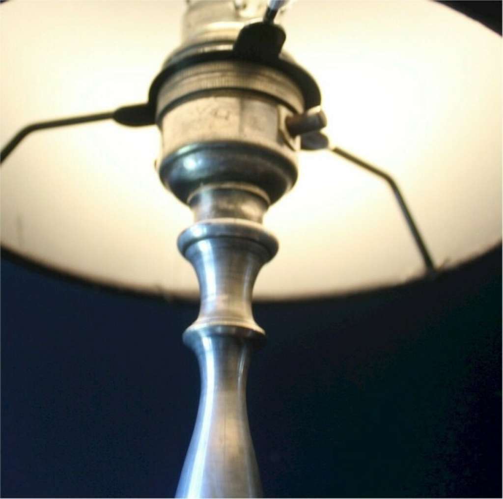 Elegant Edwardian Silver Plated Table Lamp