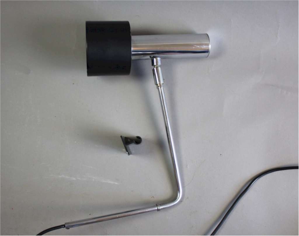 1970's chrome and black German wall light