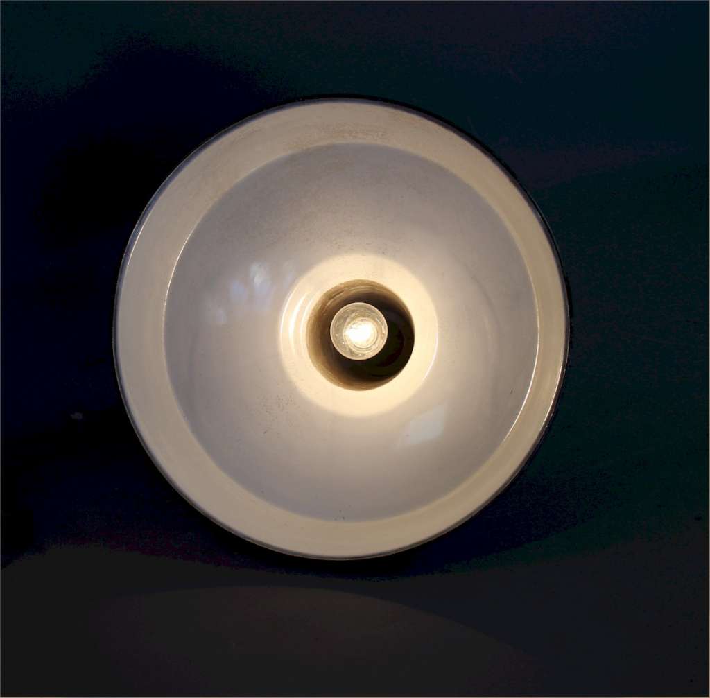 Large green enamelled Industrial shade