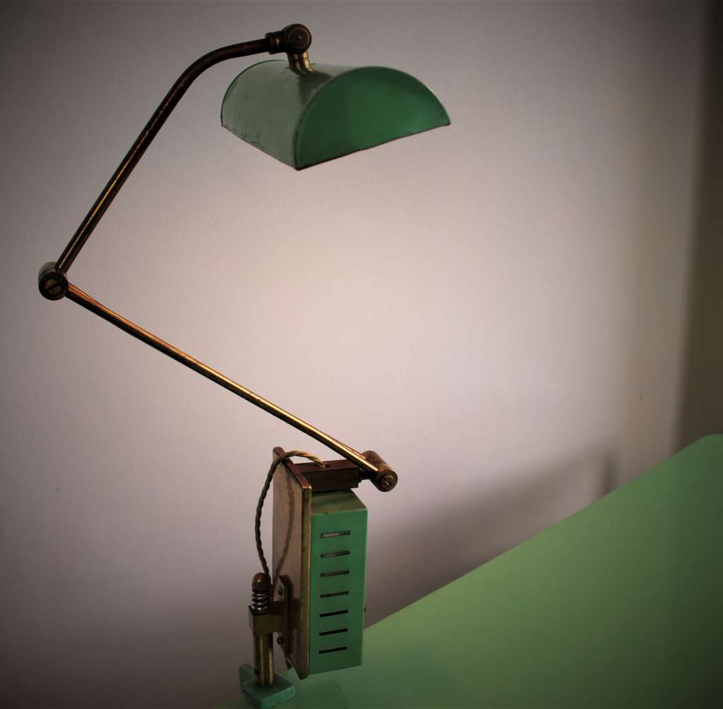 Mid Century Green Industrial lamp