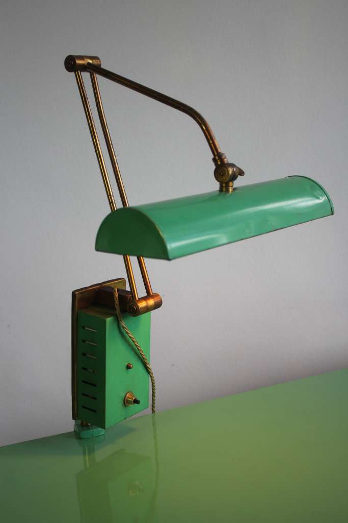Mid Century Green Industrial lamp