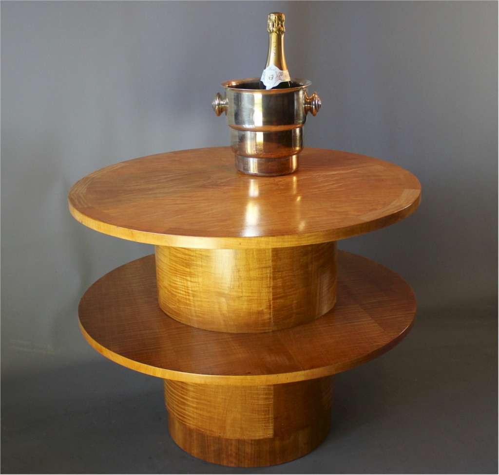 Classic Art Deco 2 tier drum table by Heals