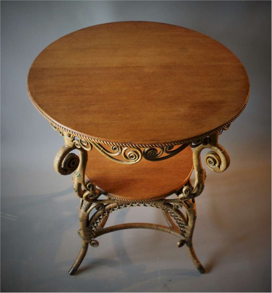 American Rattan Wicker table by Heywood Brothers & Wakefield