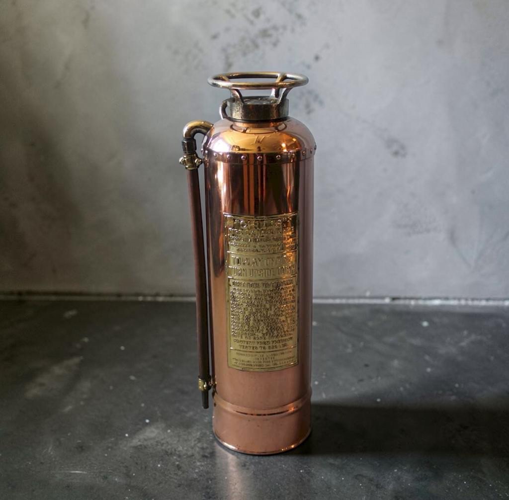 American polished brass fire extinguisher 1920's