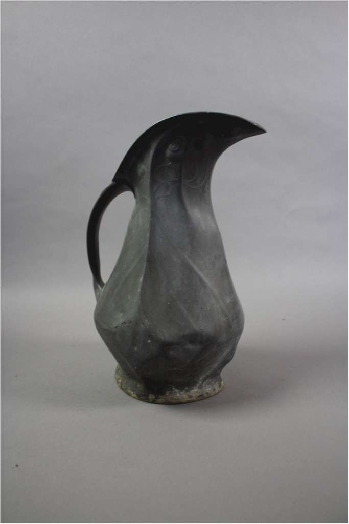 Arts and Crafts / Nouveau Kayserzinn pewter jug. c1900