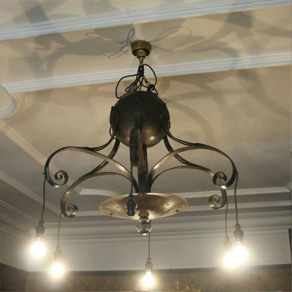 Large Impressive Arts And Crafts Centre Light