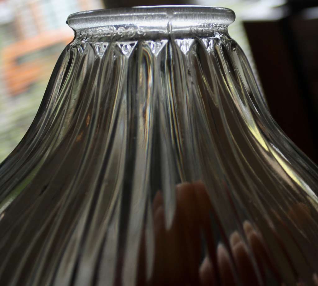 Holophane glass pendant shade