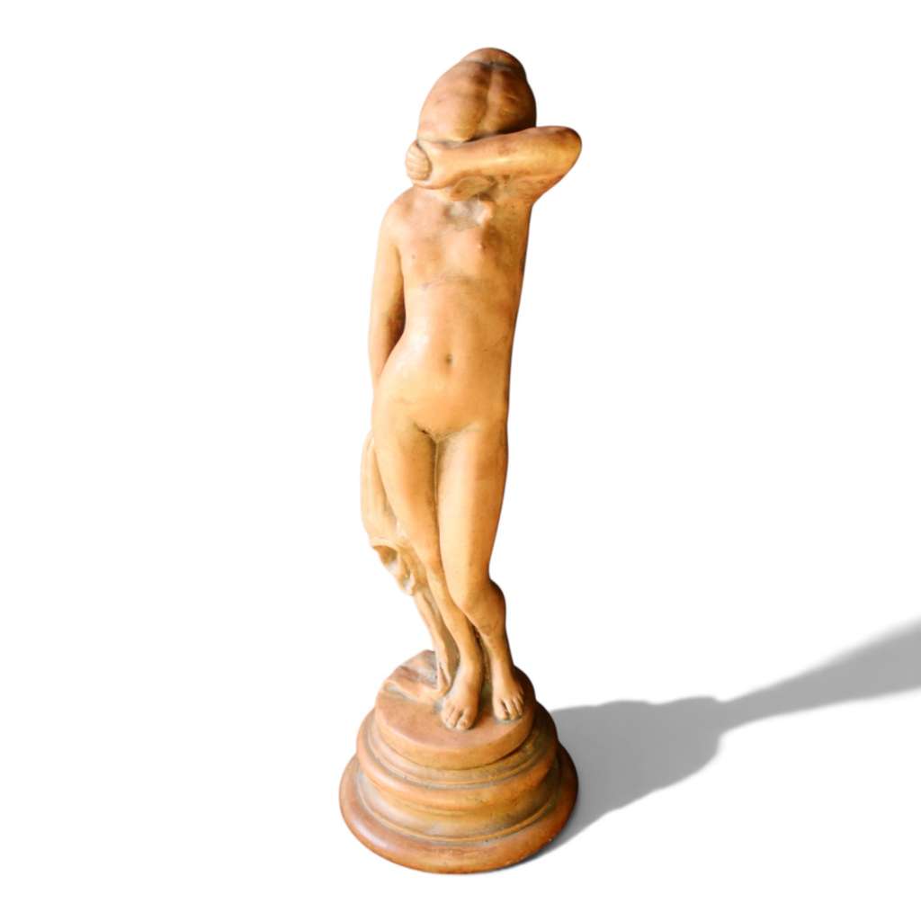 Art Nouveau terracotta figure a maiden