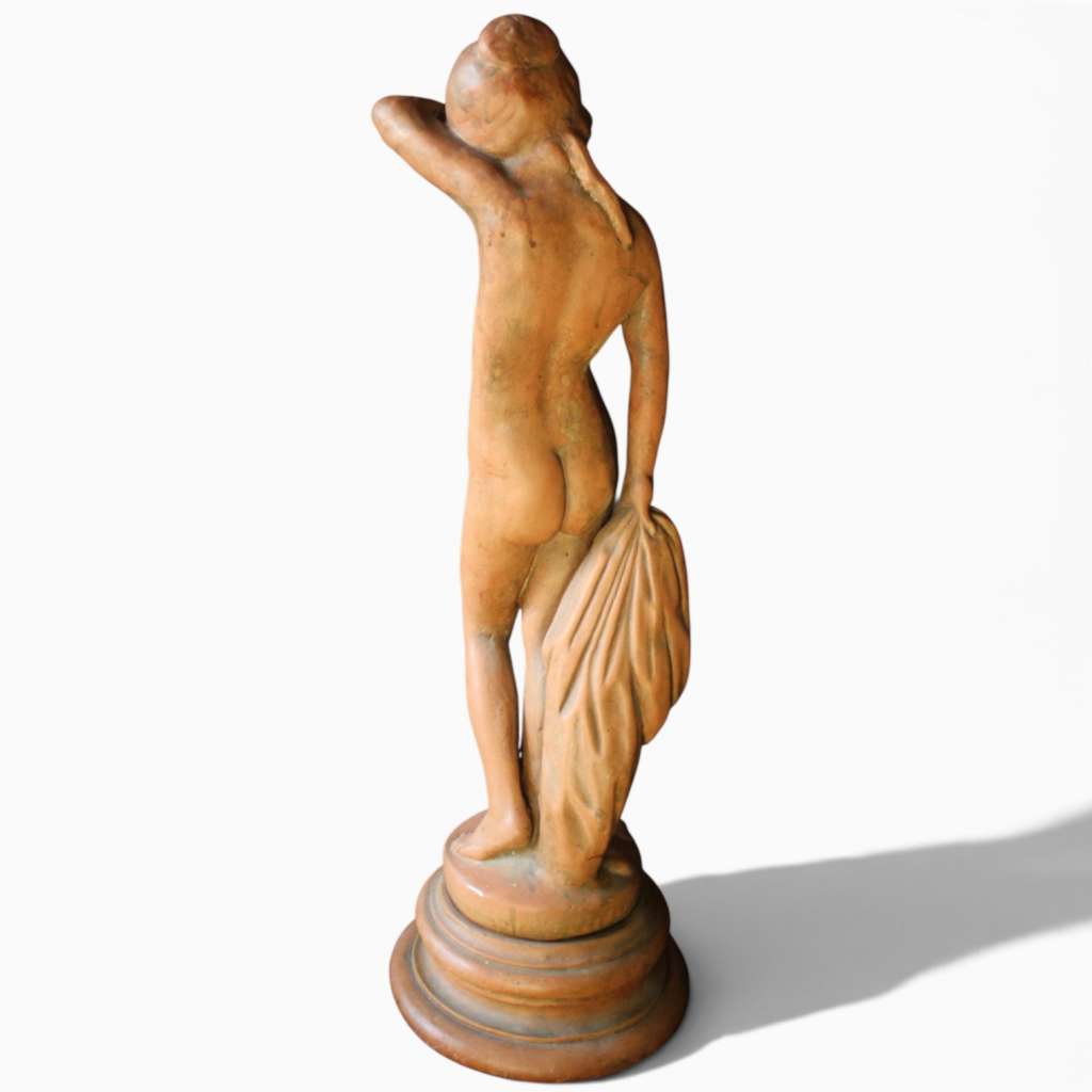 Art Nouveau terracotta figure a maiden