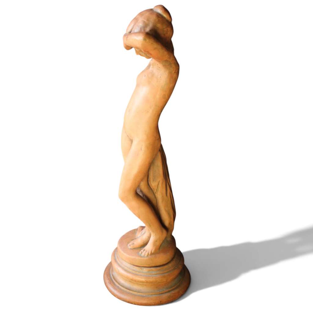Art Nouveau terracotta figure a maiden