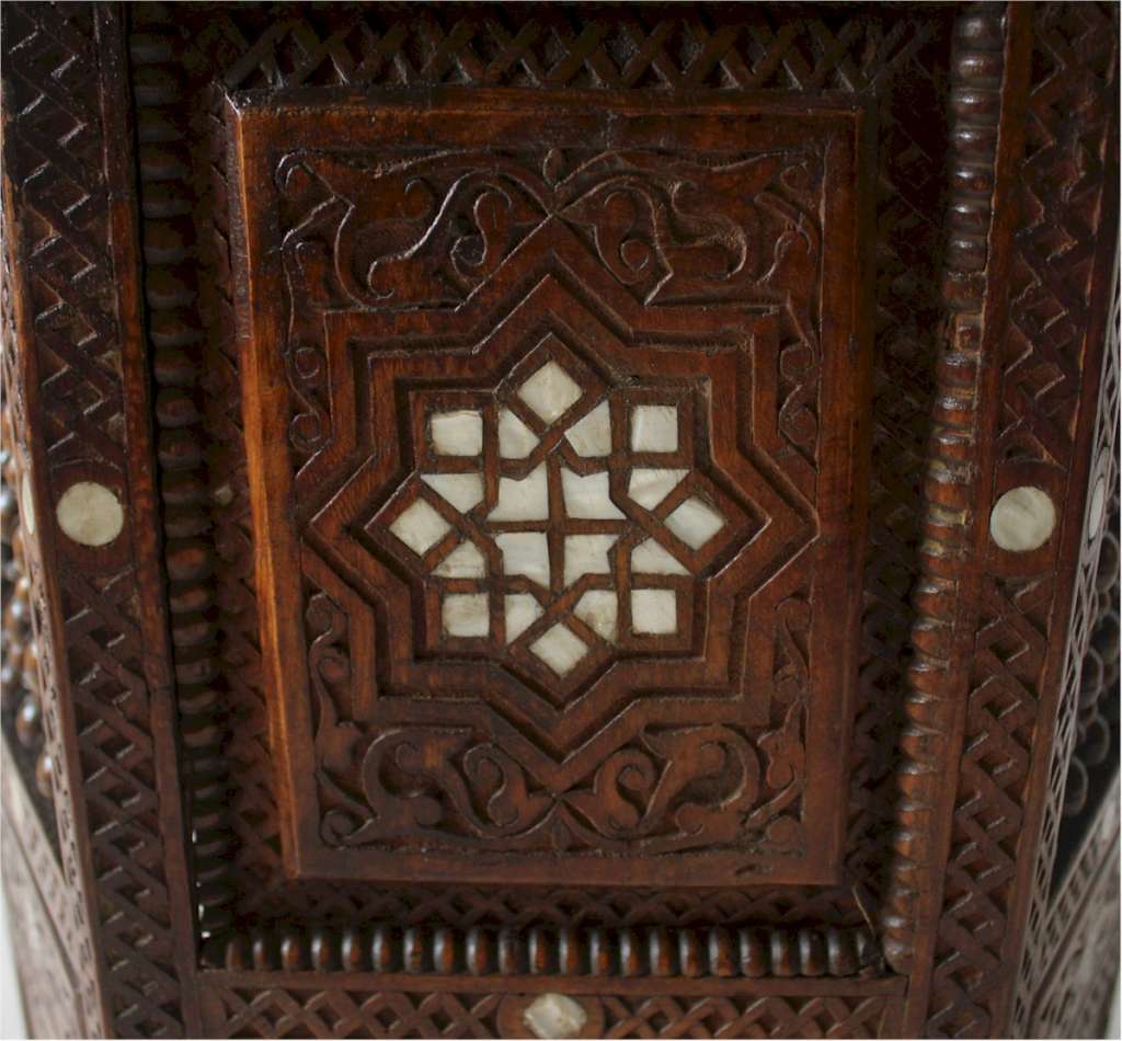 Moorish Syrian side table with mother of pearl inlay