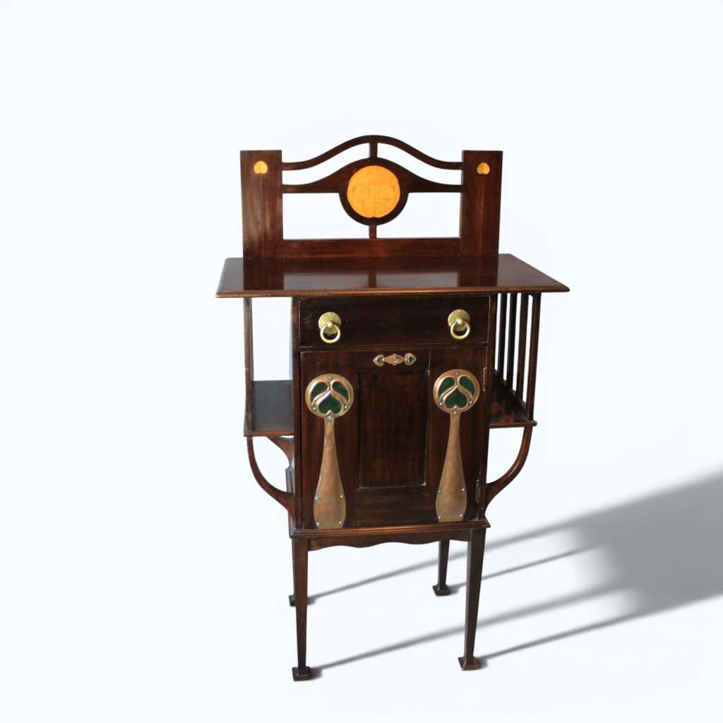Art Nouveau mahogany small standing cabinet / music cabinet