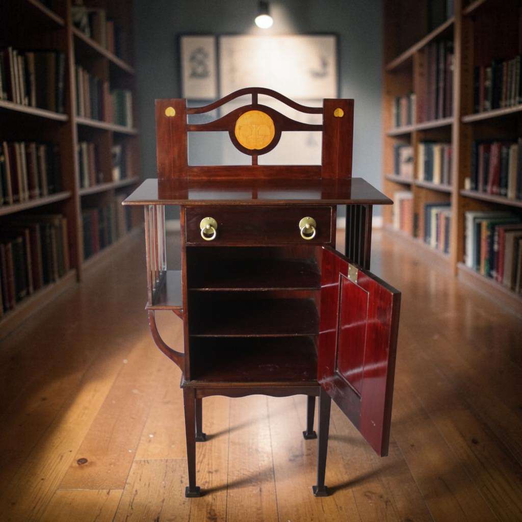 Art Nouveau mahogany small standing cabinet / music cabinet