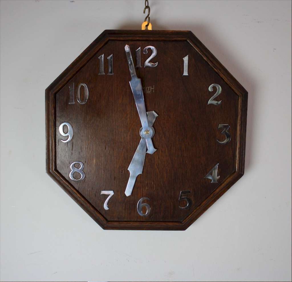 1920's oak office clock by Smiths Sectric