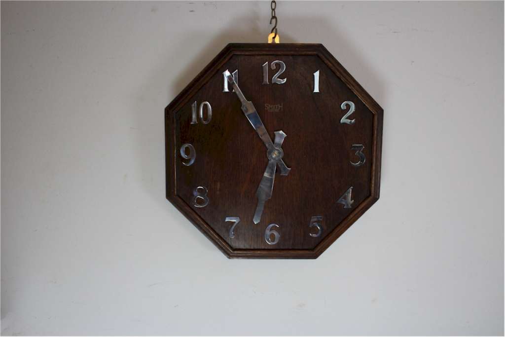 1920's oak office clock by Smiths Sectric