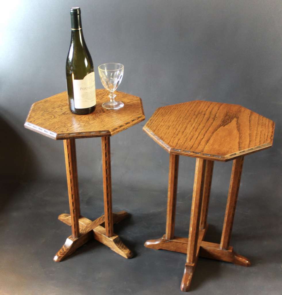 Cotswold School pair of wine tables in oak