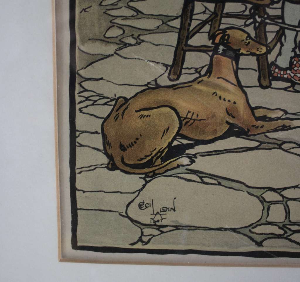 Pair of Celcil Aldin Bluemarket prints