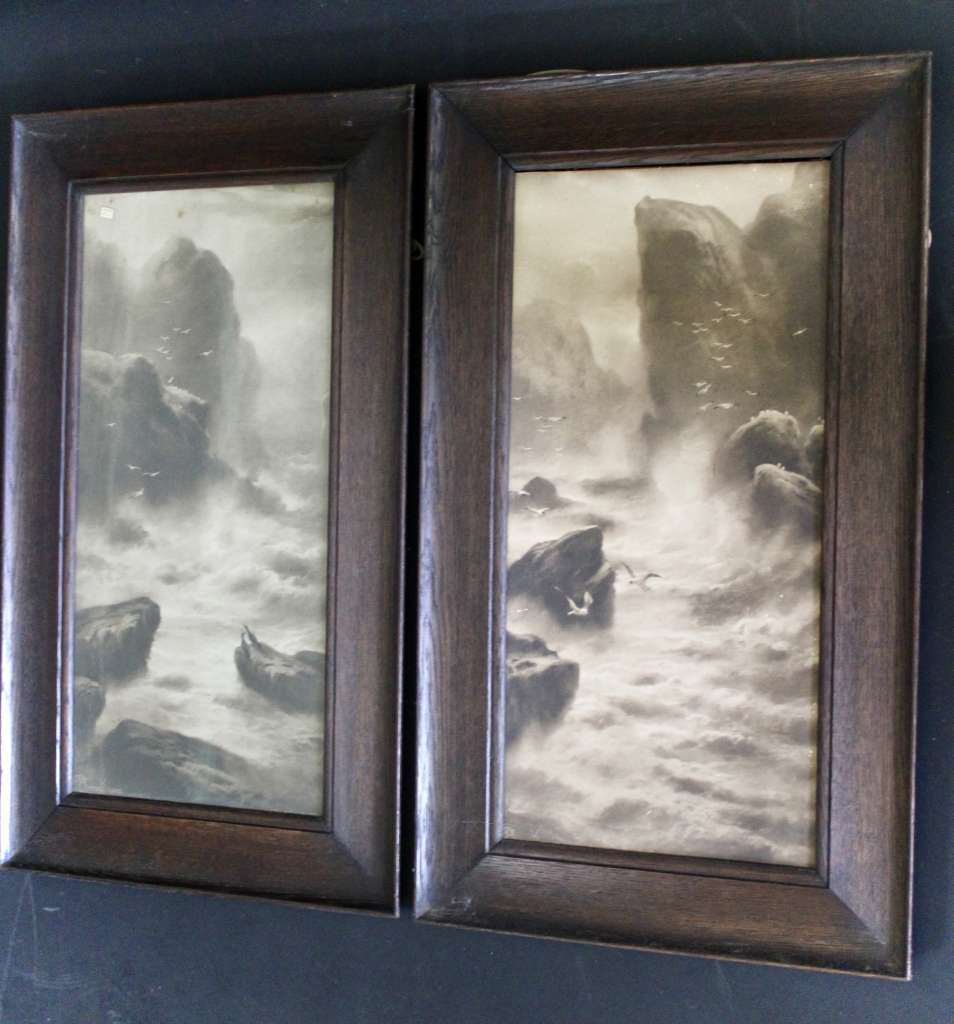 Pair of oak arts and crafts period frames