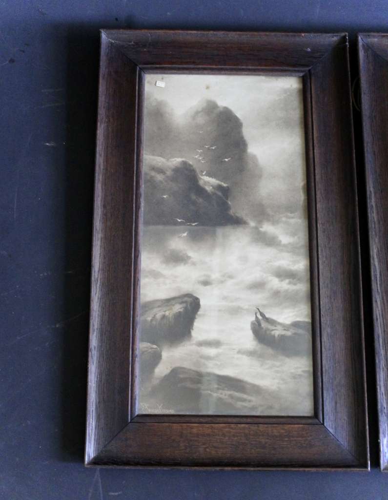 Pair of oak arts and crafts period frames